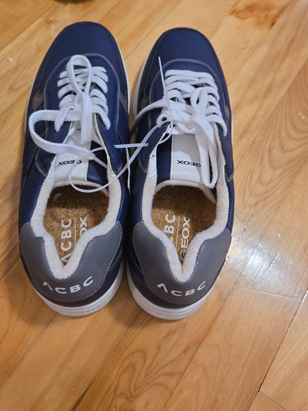 Geox Navy and Gray Lace-Up Sneakers